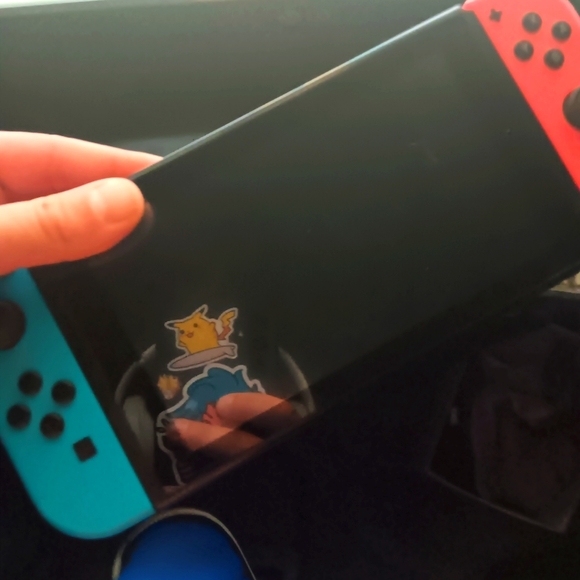 Nintendo Handheld Console Neon Red and Blue